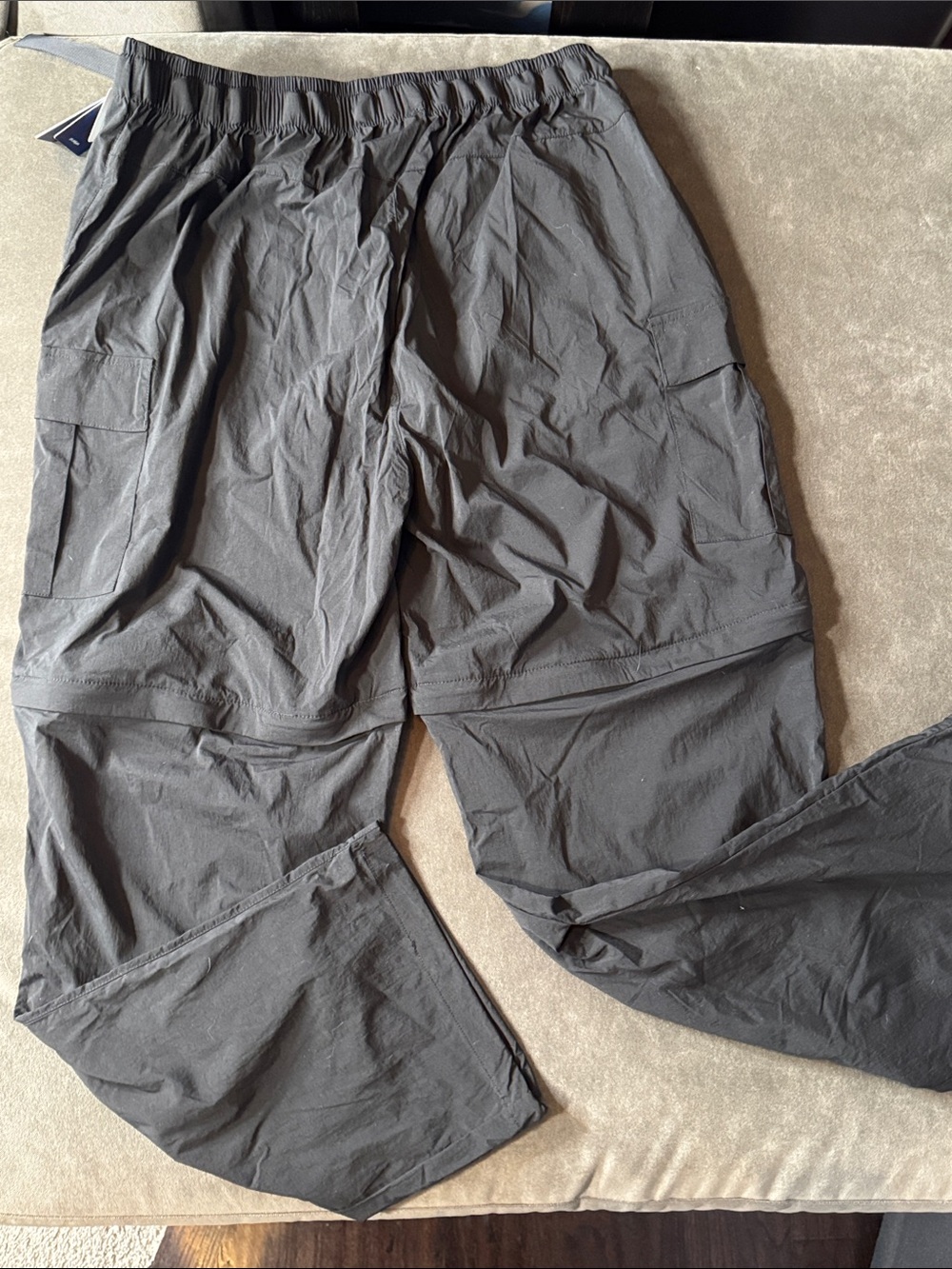 Mens Black Convertible Cargo Pants Shorts Water-Resistant Zip Pocket *LARGE READ - Picture 6 of 15